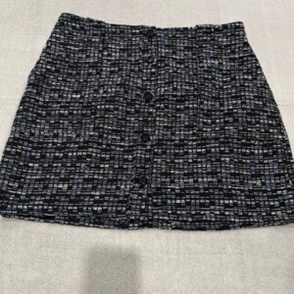 Dresses & Skirts - Classic Black Tweed Button-Front Mini Skirt